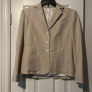 Calvin Klein cream blazer with buttons